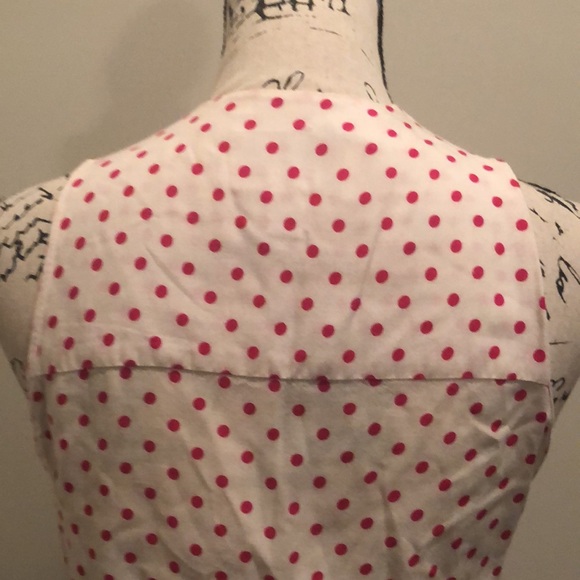 90’s Vintage Pembrooke Lane Pink Polka Dot Blouse - Picture 5 of 11
